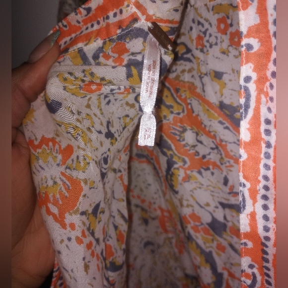 Women's Free people orange and white long sleeve dress with open back - Picture 9 of 17